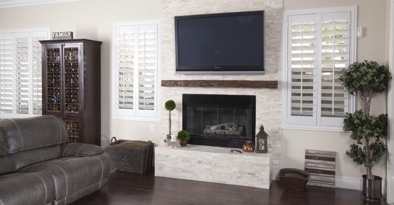 interior shutters in Dover living room